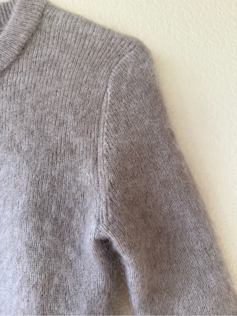 H&M Taupe Crewneck Short-Sleeve Sweater with Pearl Buttons - Picture 3 of 8